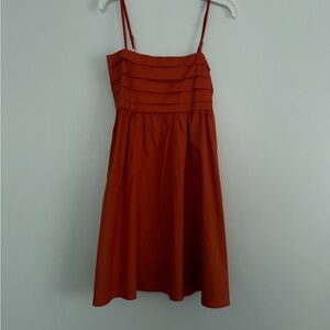 Elegant Orange Sleeveless Dress